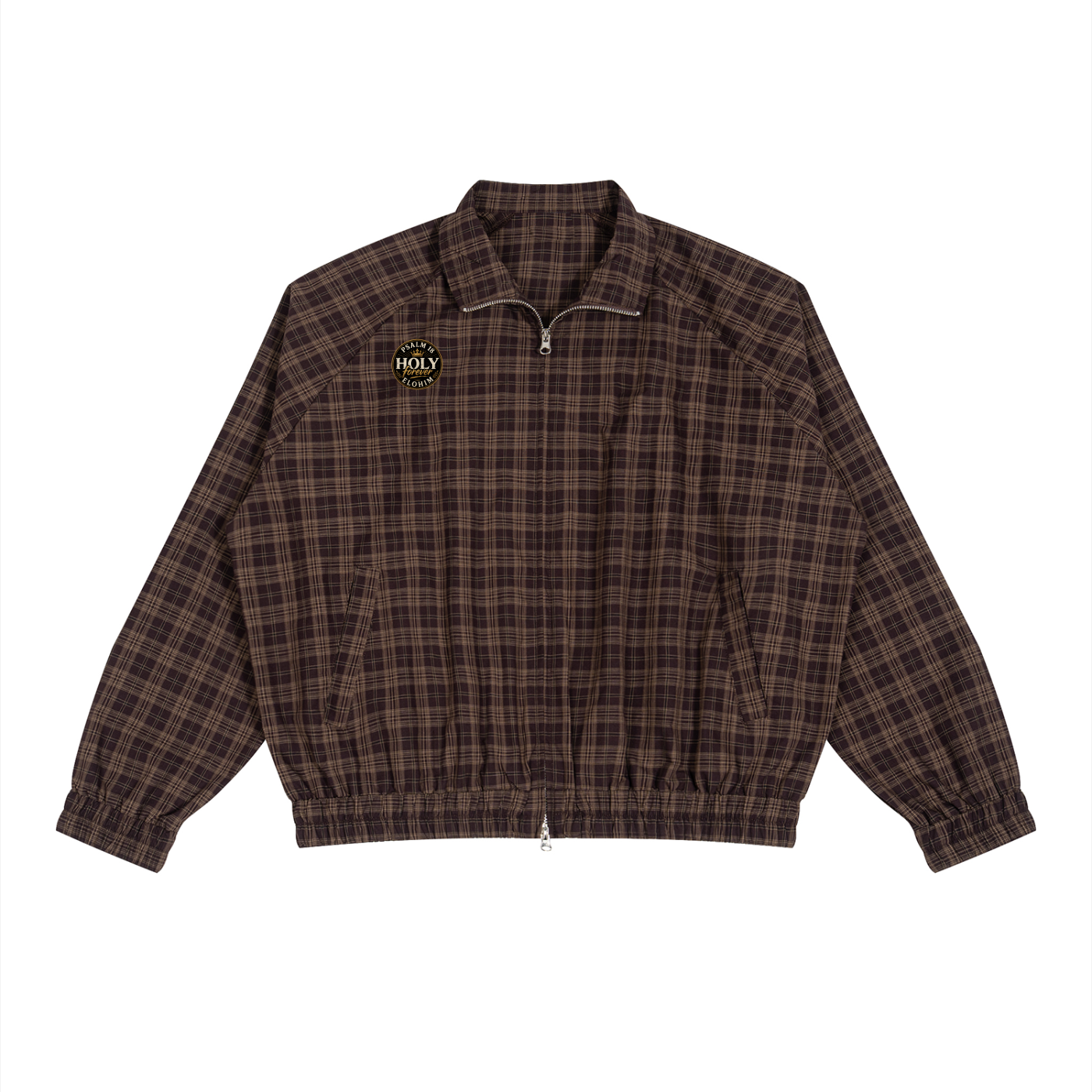 Unisex Plaid Full-Zip Track Jacket