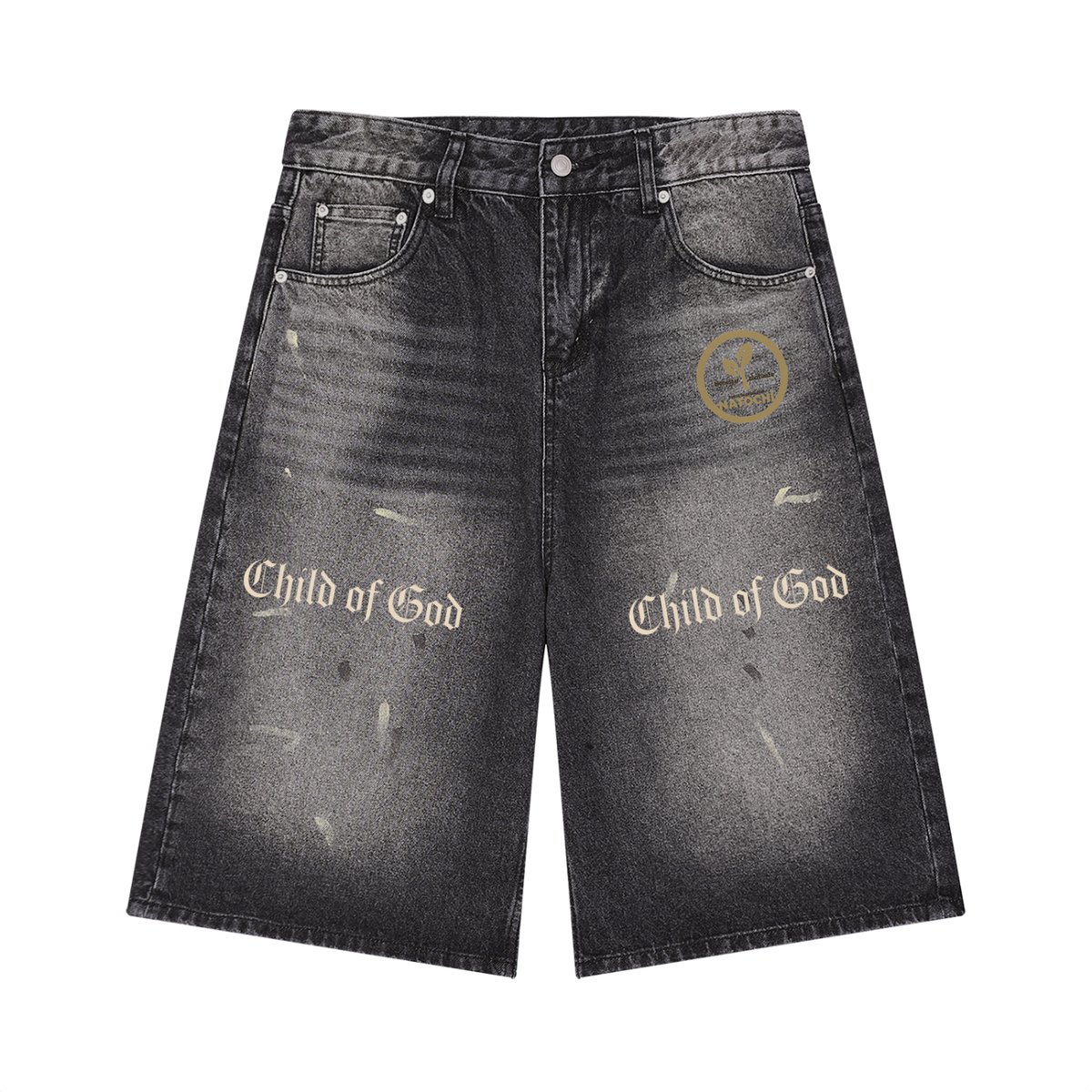 Men’s Vintage Wash Wide Leg Denim Shorts