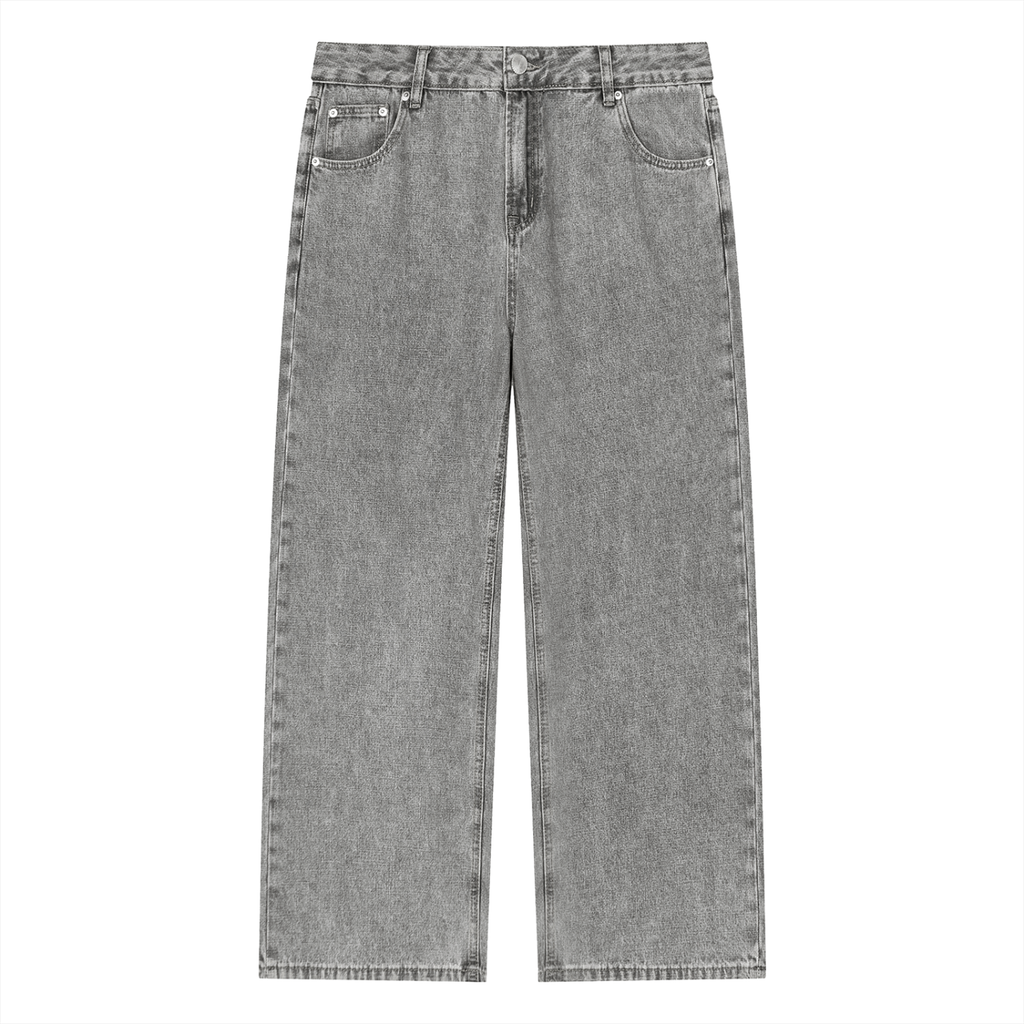 Unisex Vintage Wash Straight Leg Jeans