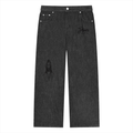 Unisex Vintage Wash Straight Leg Jeans