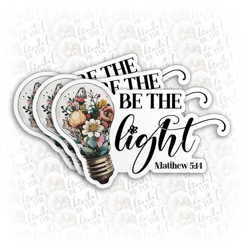 (3Pcs) Be The Light Matthew 5:14 Stickers Inspirational Christian Faith Decal Bible Verse Stickers Religious Faith 2" Die-Cut Waterproof Vinyl Sticker for Kindle Laptop Water Bottle Gifts 2 Inches