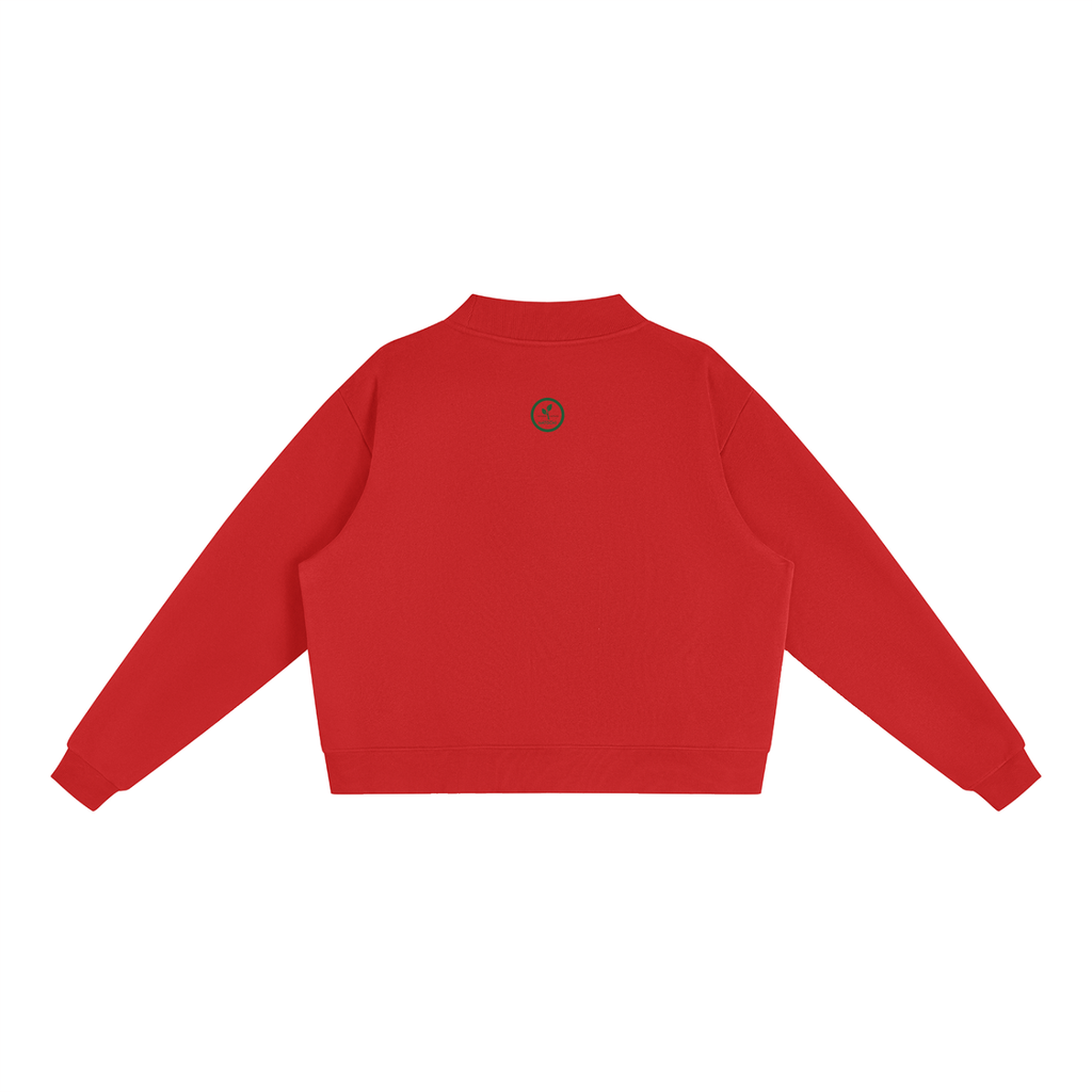 Essential Fleece Mock-Neck Crew Sweatshirt